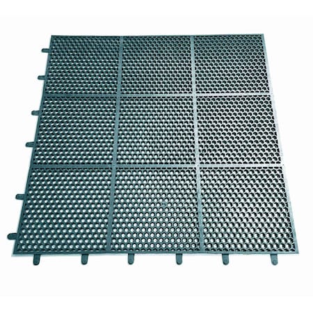 Rhino Mats Hex-O-Lite Drain-Thru Drainage Mat, Rubber, Drainage Holes, 3 ft W x 4 ft L, Green HC3648GRN